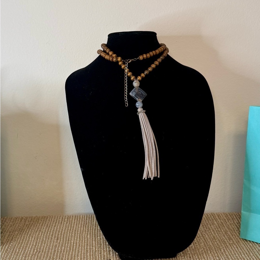 Boho Beaded Statement Necklace - image 3